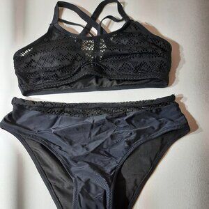 PopFeelings 2-Piece Black Lace Bathing Suit